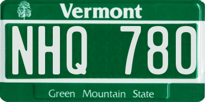 VT license plate NHQ780