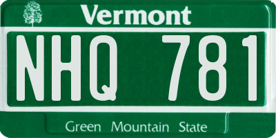 VT license plate NHQ781