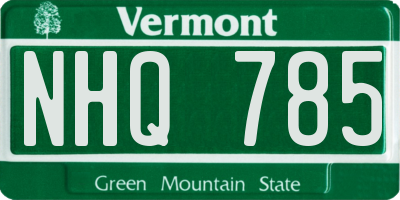 VT license plate NHQ785