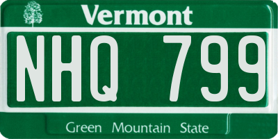 VT license plate NHQ799