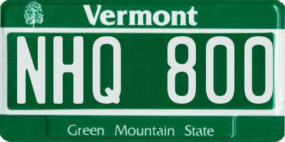 VT license plate NHQ800