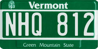VT license plate NHQ812