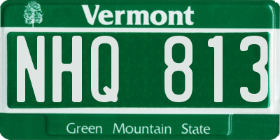 VT license plate NHQ813