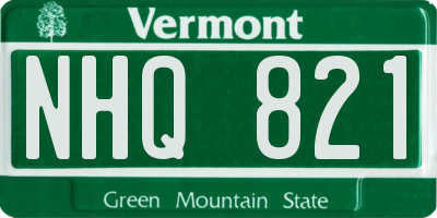 VT license plate NHQ821