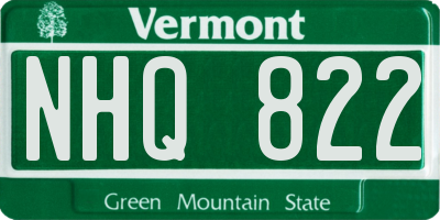 VT license plate NHQ822
