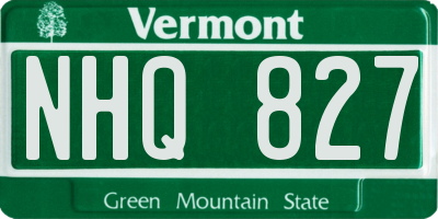 VT license plate NHQ827
