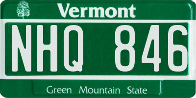 VT license plate NHQ846