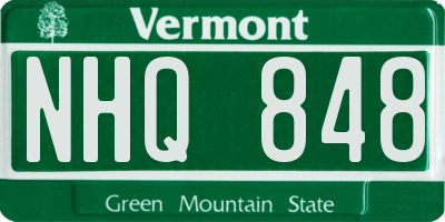 VT license plate NHQ848