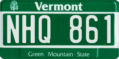 VT license plate NHQ861