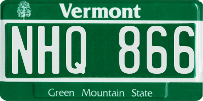 VT license plate NHQ866