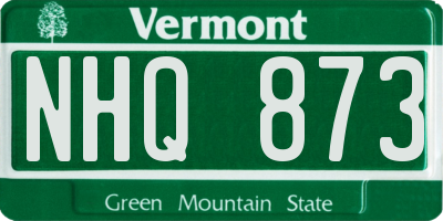 VT license plate NHQ873