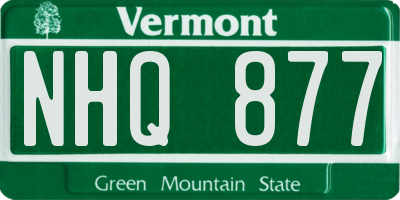 VT license plate NHQ877