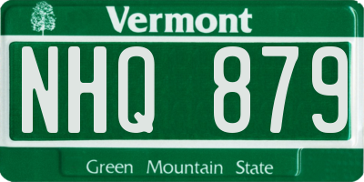 VT license plate NHQ879