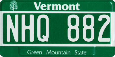 VT license plate NHQ882