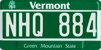 VT license plate NHQ884
