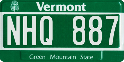VT license plate NHQ887