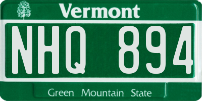 VT license plate NHQ894