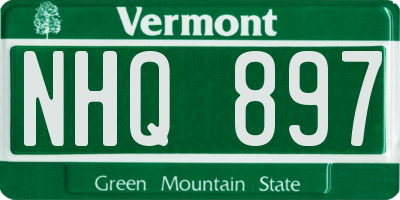 VT license plate NHQ897
