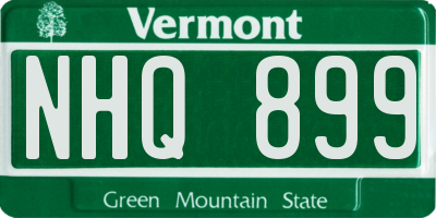 VT license plate NHQ899