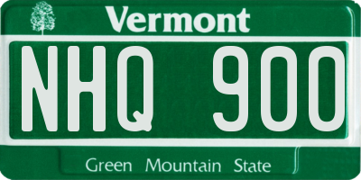 VT license plate NHQ900