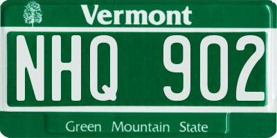 VT license plate NHQ902