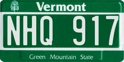 VT license plate NHQ917