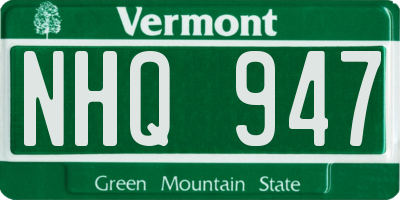 VT license plate NHQ947