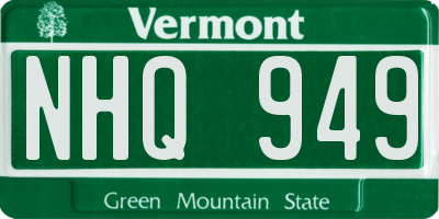 VT license plate NHQ949