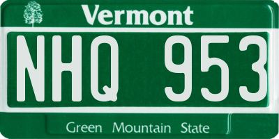VT license plate NHQ953