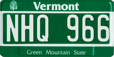 VT license plate NHQ966