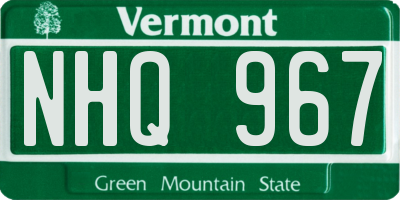 VT license plate NHQ967