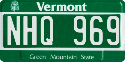VT license plate NHQ969