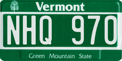 VT license plate NHQ970
