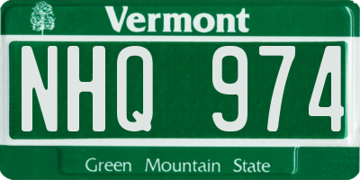 VT license plate NHQ974