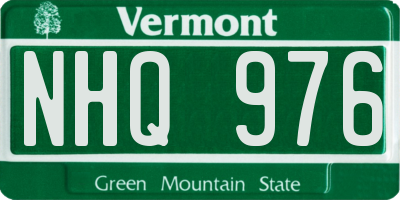 VT license plate NHQ976