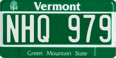 VT license plate NHQ979
