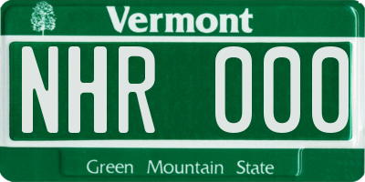 VT license plate NHR000