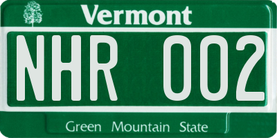 VT license plate NHR002