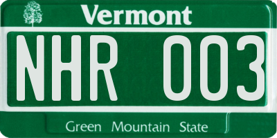 VT license plate NHR003
