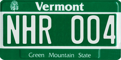 VT license plate NHR004