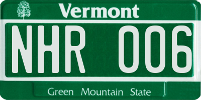 VT license plate NHR006