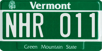 VT license plate NHR011