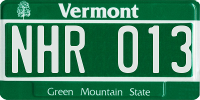 VT license plate NHR013