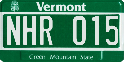 VT license plate NHR015