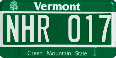 VT license plate NHR017