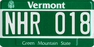 VT license plate NHR018