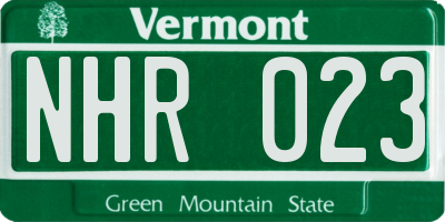 VT license plate NHR023