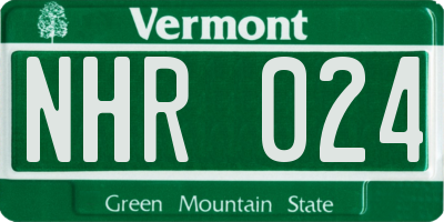 VT license plate NHR024