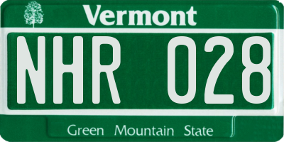 VT license plate NHR028