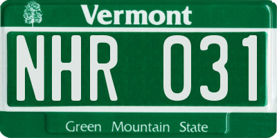 VT license plate NHR031